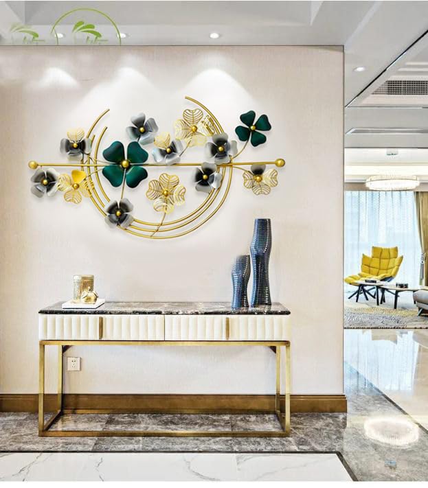 Zove Metal Flower Wall Art Iron Wall Hanging Home Decoration Perfect For Living Room/Hotel/Restaurant/Bedroom/Drawing Room (Colo